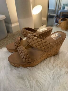 DV by Dolce Vita Braided Tan Cork Wedge Sandals